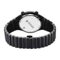 Titan Classique Micromotors Blue Dial Black Stainless Steel Strap Analog Watch for Men