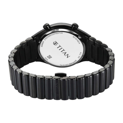 Titan Classique Micromotors Blue Dial Black Stainless Steel Strap Analog Watch for Men