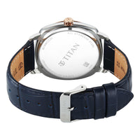 Titan Blue Dial Leather Strap Analog with Date Watch for Men