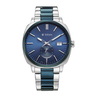 Titan Blue Dial Two Toned Metal Strap Analog with Date Watch for Men