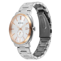 Titan Silver Dial Metal Strap Analog with Date Watch for Men