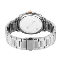Titan Silver Dial Metal Strap Analog with Date Watch for Men