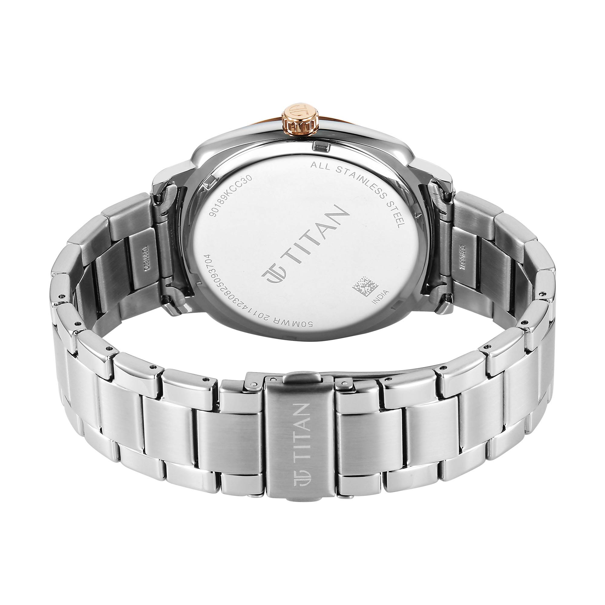 Titan Silver Dial Metal Strap Analog with Date Watch for Men