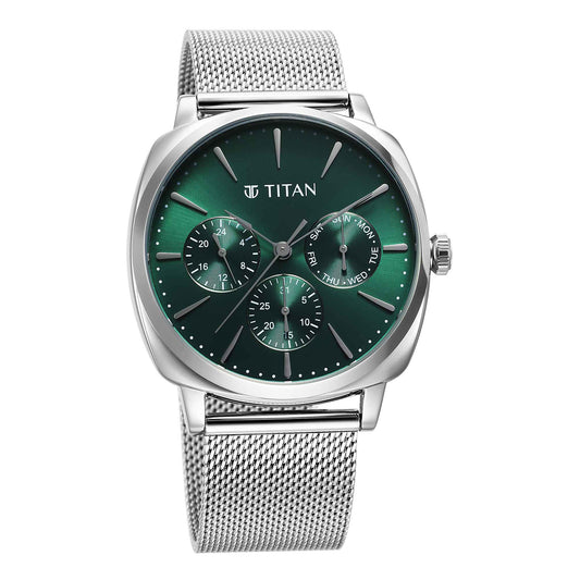 Titan Classique Suave Case Material Stainless Steel ShapeRound Men Watch (90189SM01)