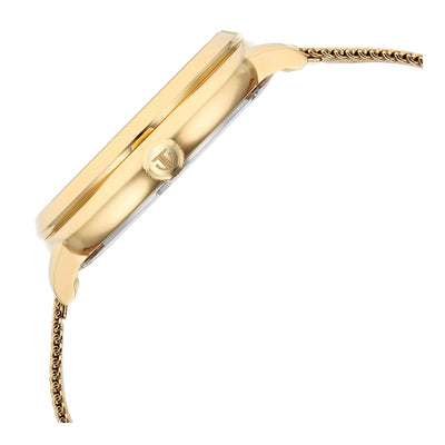 Titan Classique Suave Quartz Green Dial Golden Stainless Steel Mesh Strap Watch for Men