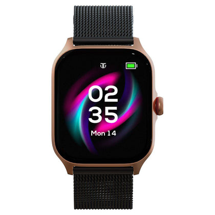 Titan Zeal with 4.69 cm AMOLED Display with AOD, Functional Crown, Smartwatch with Black Mesh Strap