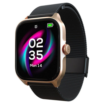 Titan Zeal with 4.69 cm AMOLED Display with AOD, Functional Crown, Smartwatch with Black Mesh Strap
