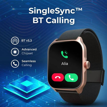 Titan Zeal with 4.69 cm AMOLED Display with AOD, Functional Crown, Smartwatch with Black Mesh Strap