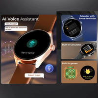 Titan Crest with 3.63 cm AMOLED Display with AOD, Functional Crown, BT Calling Smartwatch with Black Mesh Strap