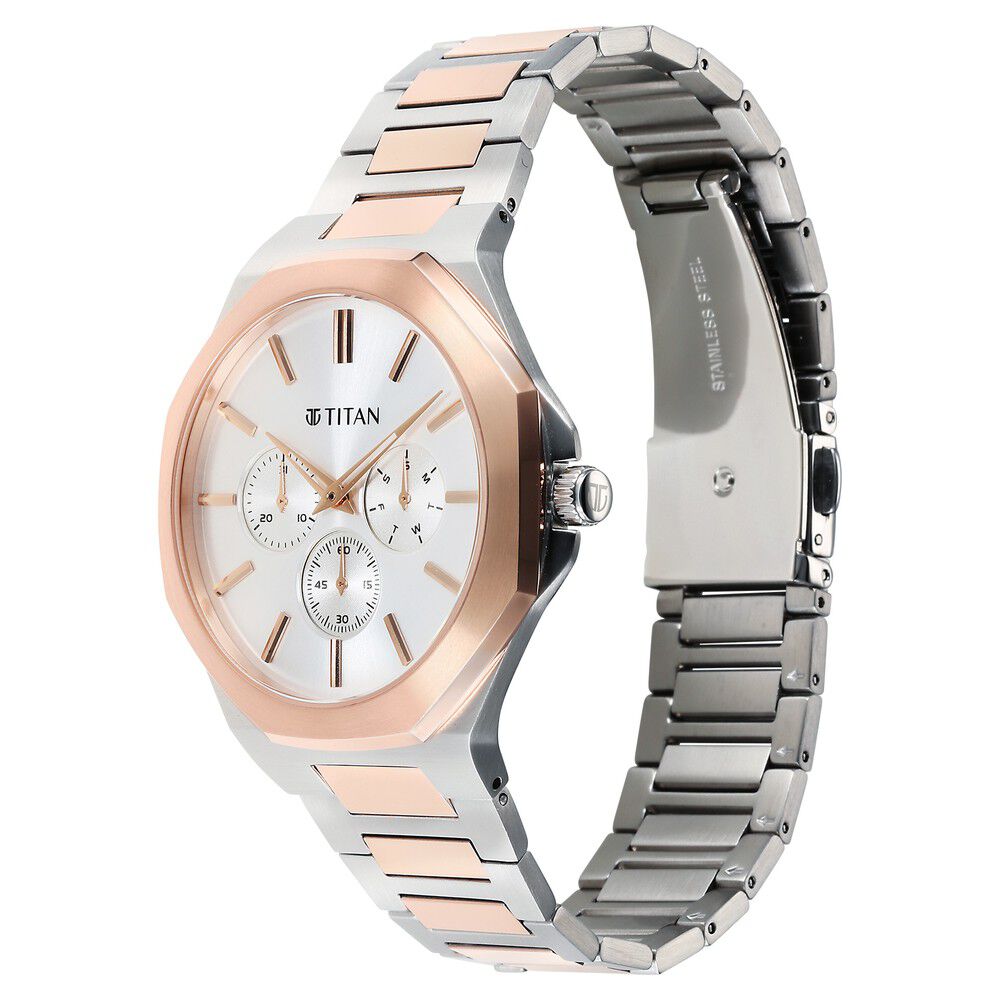Titan Classique Slim Multifunction Case Material Stainless Steel ShapeRound Men Watch (90198KM01)