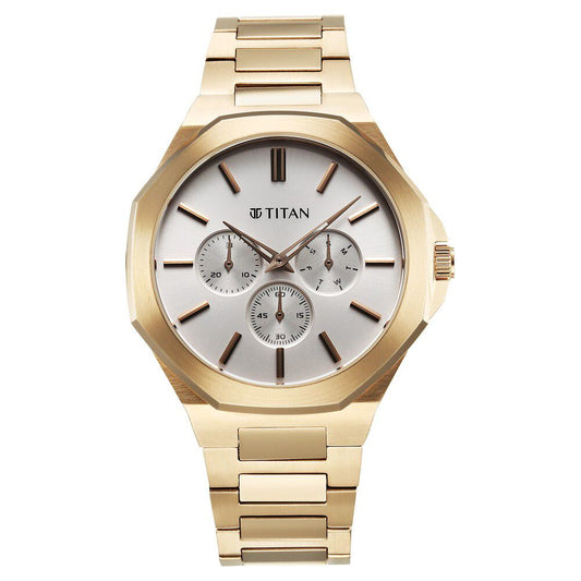 Titan Classique Slim Multifunction Case Material Stainless Steel ShapeRound Men Watch (90198WM01)