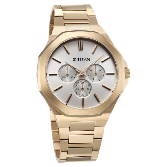 Titan Classique Slim Multifunction Case Material Stainless Steel ShapeRound Men Watch (90198WM01)