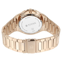 Titan Classic Slim Multifunction Multifunction Silver Dial Carnation Gold Stainless Steel Strap Watch For Men