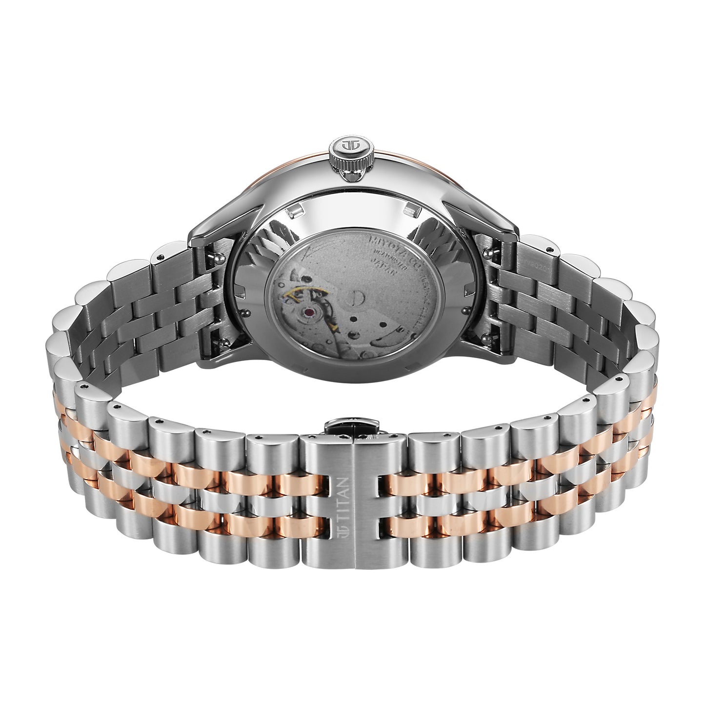 Titan Silver Dial Dual Color Stainless Steel Automatic with Date Watch for Men