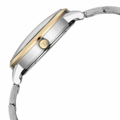 Titan Elegance Analog with Date by Hand and Blue Dial Stainless Steel Two Toned Strap Watch for Men