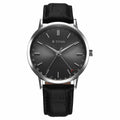 Titan Elegance Analog with Date by Hand and Dark Grey Dial Black Leather Strap Watch for Men