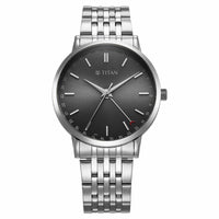 Titan Elegance Analog with Date by Hand and Dark Grey Dial Stainless Steel Strap Watch for Men