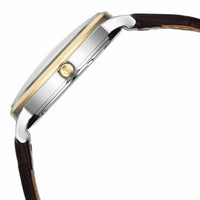 Titan Elegance Analog with Small Second and White Dial Brown Leather Strap Watch for Men