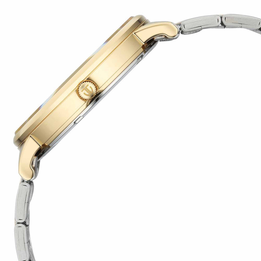 Titan Elegance Analog with Small Second and White Dial Stainless Steel Two Toned Strap Watch for Men