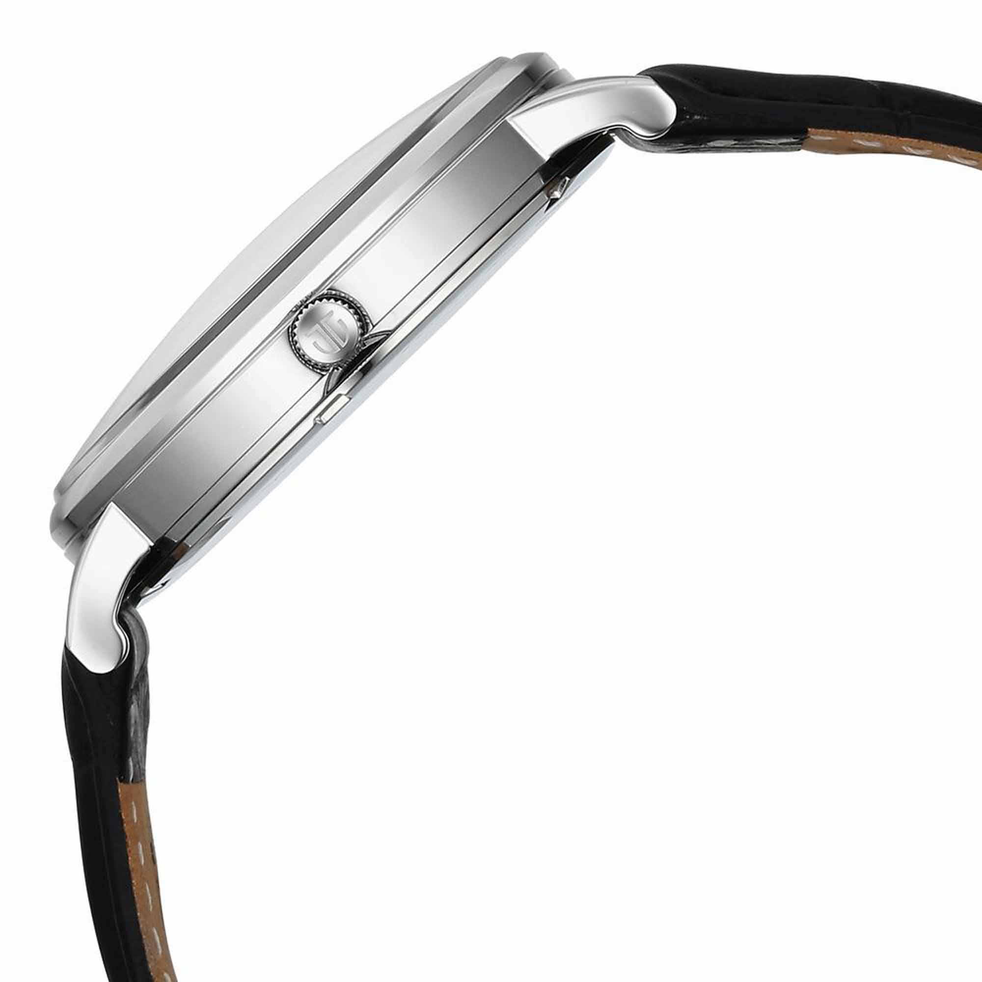 Titan Elegance Analog with Small Second and White Dial Black Leather Strap Watch for Men