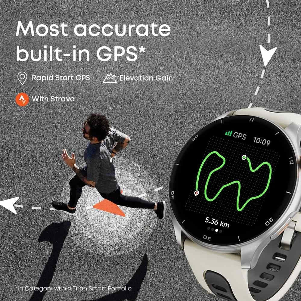Titan Celestor Advanced GPS & Barometer 3.6 CM AMOLED Display with AOD, Piezoelectric Functional Crown Black Eclipse.