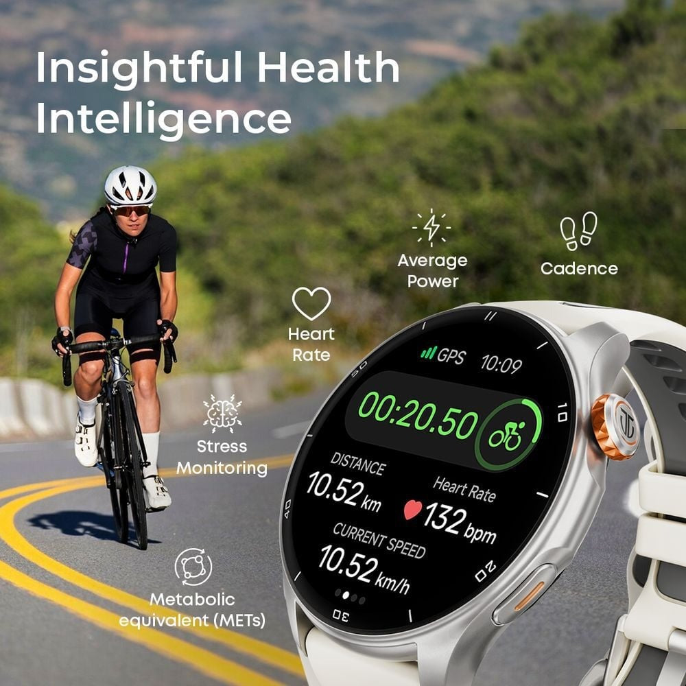 Titan Celestor Advanced GPS & Barometer 3.6 CM AMOLED Display with AOD, Piezoelectric Functional Crown Black Eclipse.