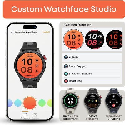 Titan Celestor Advanced GPS & Barometer 3.6 CM AMOLED Display with AOD, Pizoelectric Functional Crown Aurora Blue