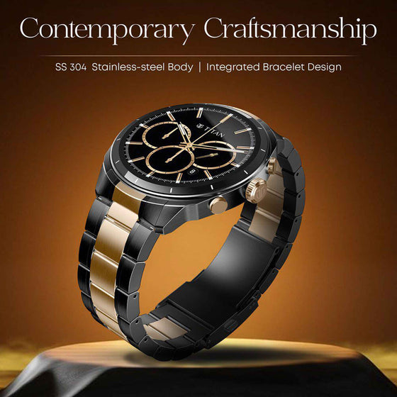 Titan Heritage Premium Smartwatch with All SS Design, 3.6 CM AMOLED Display, BT Calling, Advanced Chipset, Titan Health