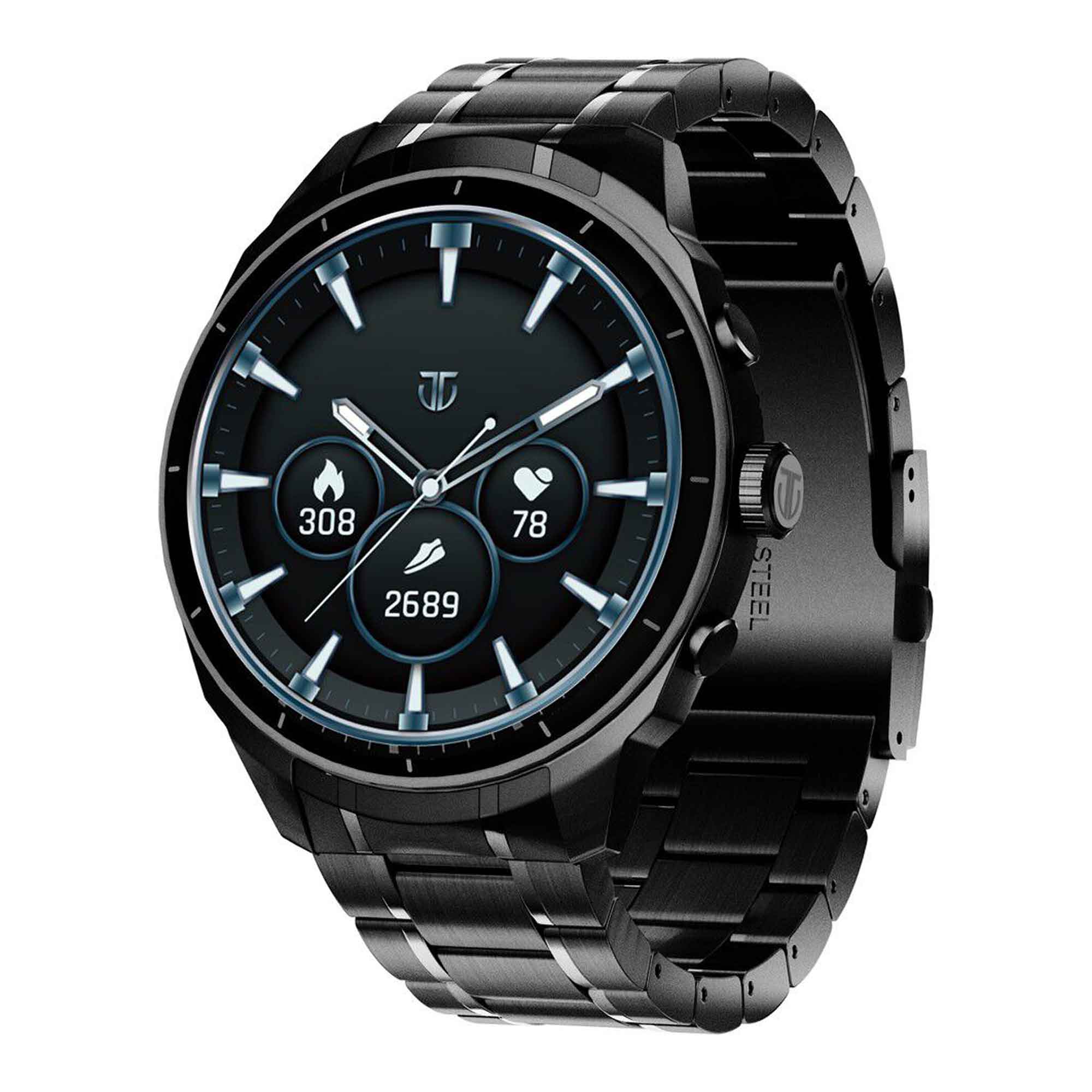 Titan Heritage Premium Smartwatch with All SS Design, 3.6 CM AMOLED Display, BT Calling, Advanced Chipset, Titan Health (90207NM01)