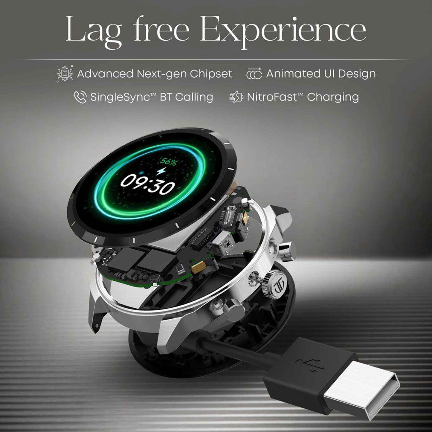 Titan Heritage Premium Smartwatch with All SS Design, 3.6 CM AMOLED Display, BT Calling, Advanced Chipset, Titan Health (90207NM01)