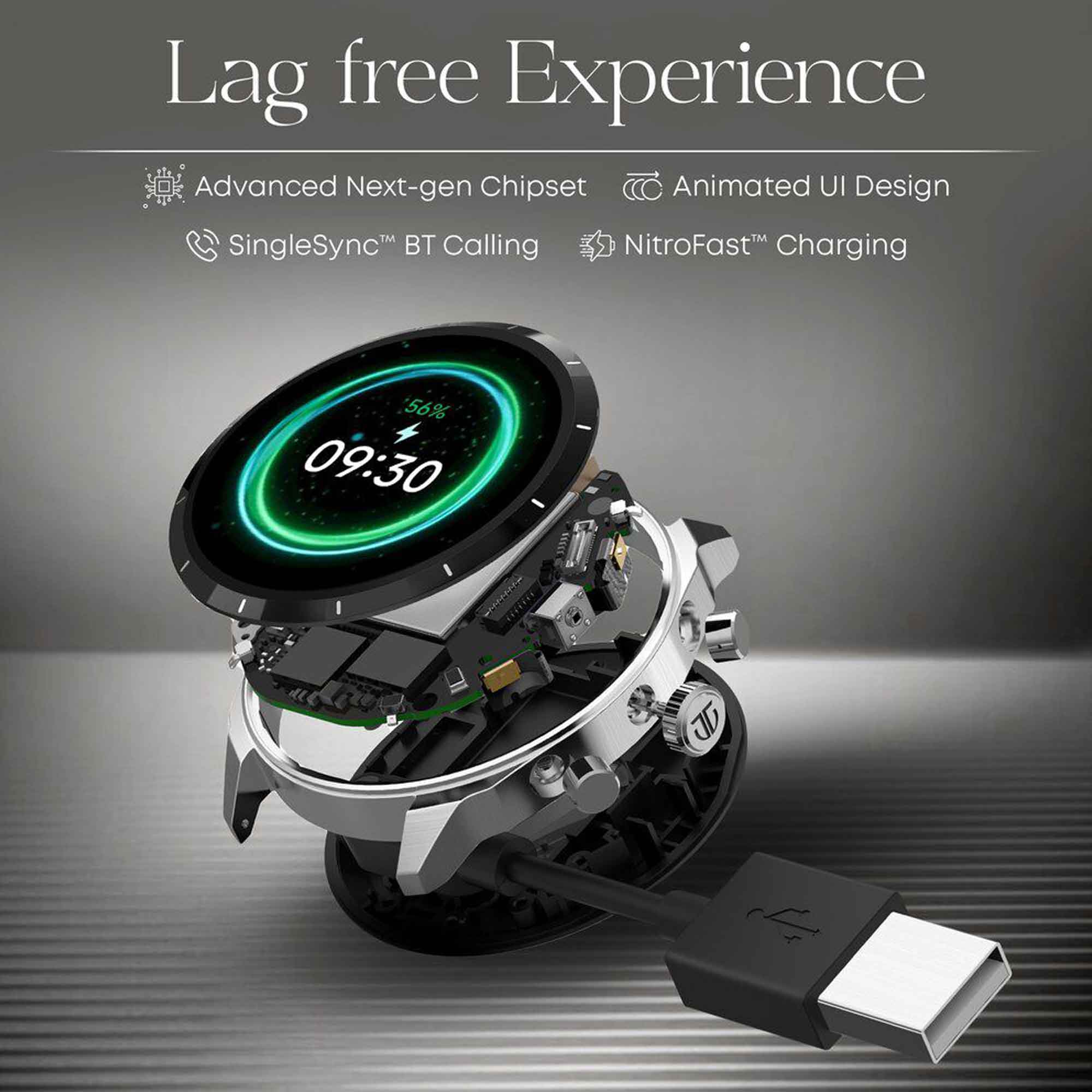 Titan Heritage Premium Smartwatch with All SS Design, 3.6 CM AMOLED Display, BT Calling, Advanced Chipset, Titan Health (90207NM01)