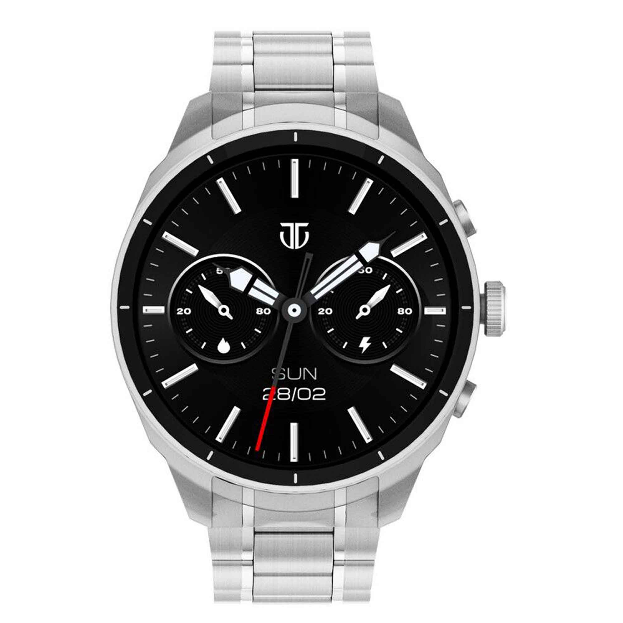 Titan Heritage Premium Smartwatch with All SS Design, 3.6 CM AMOLED Display, BT Calling, Advanced Chipset, Titan Health (90207SM01)