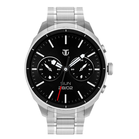 Titan Heritage Premium Smartwatch with All SS Design, 3.6 CM AMOLED Display, BT Calling, Advanced Chipset, Titan Health (90207SM01)