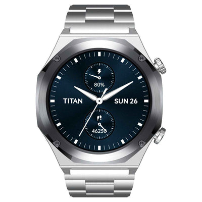 Titan Maestro Premium Metal Smartwatch with All SS construction, SingleSync BT Calling, Functional Crown