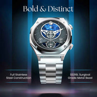 Titan Maestro Premium Metal Smartwatch with All SS construction, SingleSync BT Calling, Functional Crown