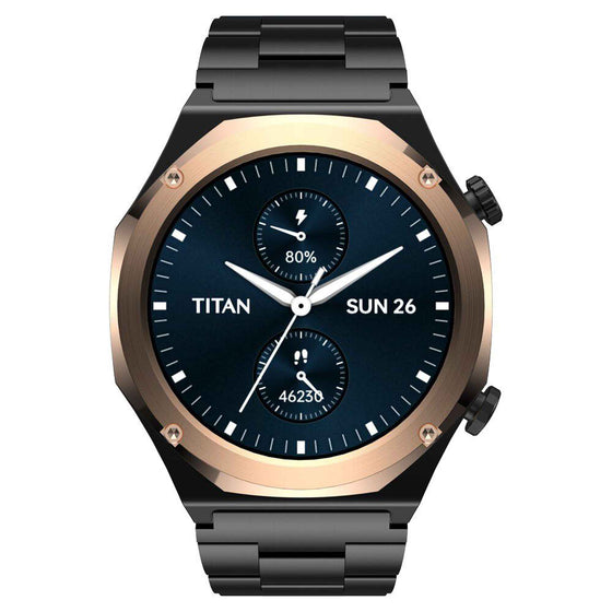 Titan Maestro Premium Metal Smartwatch with All SS construction, SingleSync BT Calling, Functional Crown