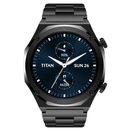 Titan Maestro Premium Metal Smartwatch with All SS construction, SingleSync BT Calling, Functional Crown