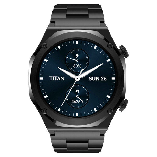 Titan Maestro Premium Metal Smartwatch with All SS construction, SingleSync BT Calling, Functional Crown