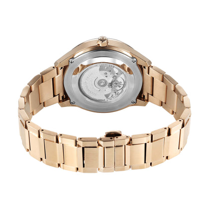 Titan Astral Concealed Automatic Analog with Silver White Dial Carnation Gold Stainless Steel Strap Watch for Men