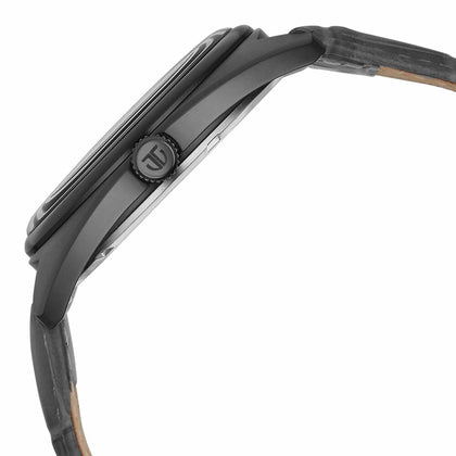 Titan Tonneau Analog with Date and Grey Dial Grey Leather Strap Watch for Men