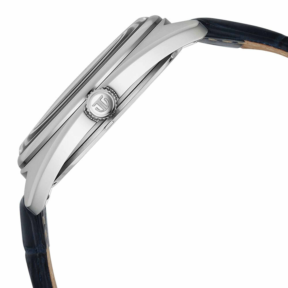 Titan Tonneau Analog with Date and Blue Dial Blue Leather Strap Watch for Men