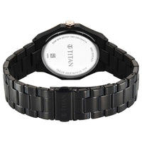 Titan Regalia Dodecagon Quartz Analog with Date Grey Dial Black Stainless Steel Strap Watch For Men