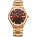 Titan Regalia Dodecagon Quartz Analog with Date Brown Dial Rose Gold Stainless Steel Strap Watch For Men