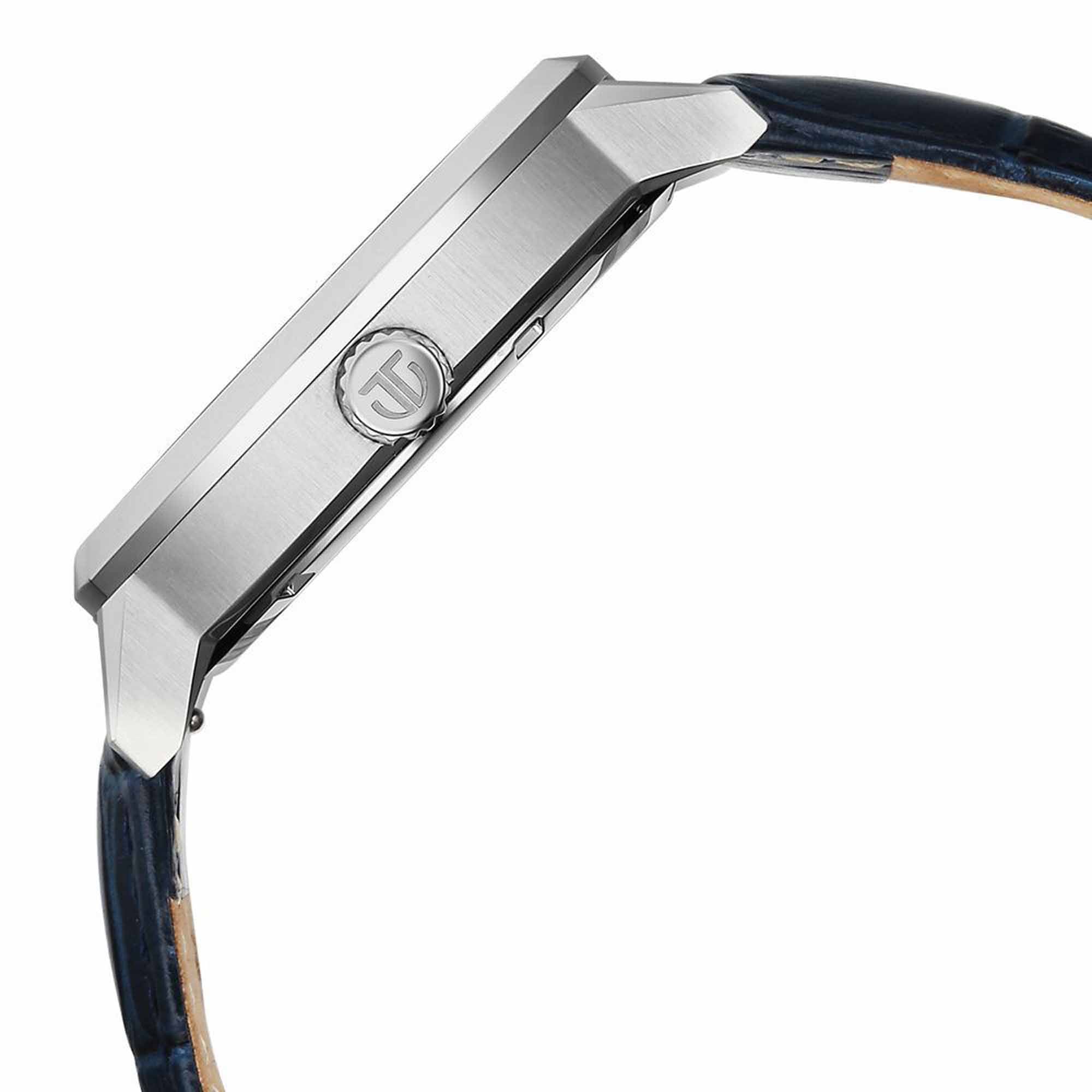 Titan Regalia Arc Analog with Day Date Second Subdial and Blue Dial Blue Leather Strap Watch for Men