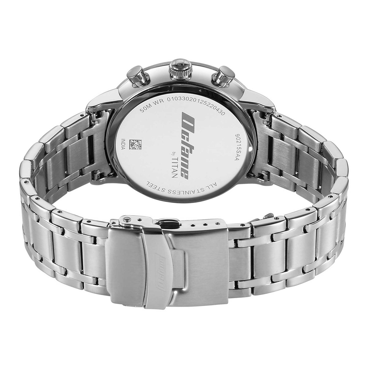 Titan Octane Silver Dial Silver Stainless Steel Strap Chronograph Watch for Men