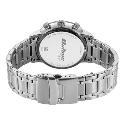 Titan Octane Silver Dial Silver Stainless Steel Strap Chronograph Watch for Men