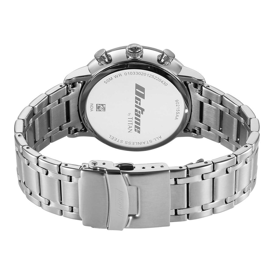 Titan Octane Silver Dial Silver Stainless Steel Strap Chronograph Watch for Men