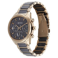 Titan Classique Anthracite Special Dial Two Toned Hybrid Strap Multifunctional Watch for Men