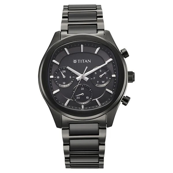 Titan Classique Black Special Dial Hybrid Strap Multifunctional Watch for Men