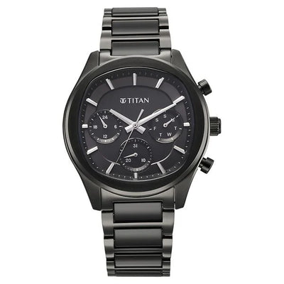 Titan Classique Black Special Dial Hybrid Strap Multifunctional Watch for Men